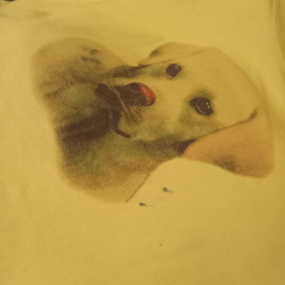 Vjntage Mens XL Yellow Cute Puppy Dog Shirt as seen in the movie The Hangover - Picture 2 of 6